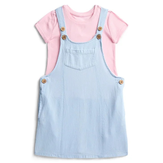 Wonder Nation Girls Skirtall and Short Sleeve Tee Set, 2-Piece, Sizes 4-10 | Walmart (US)
