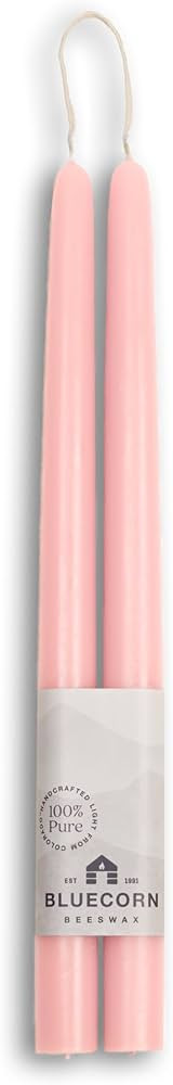 Bluecorn 100% Pure Beeswax Taper Candles | Natural Beeswax Candles, Dusty Rose Pink Unscented Tap... | Amazon (US)