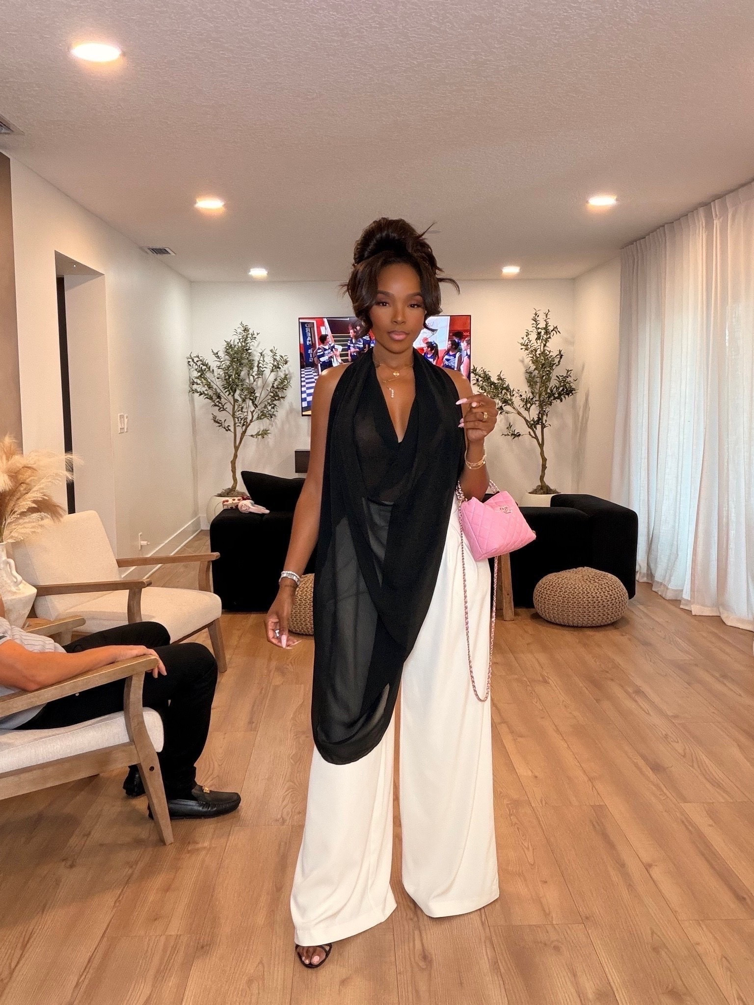 This outfit feels straight out of a luxury fashion campaign 🖤✨

The dramatic black draped top paired with the flowy white trousers creates such a timeless high-fashion contrast while still feeling effortless and wearable. Styled with the soft pink bag for the perfect pop that makes the whole look feel even more elevated.

Perfect for upscale dinners, vacation nights, cocktail events, fashion events, birthday dinners, and chic evening styling.

5’4 | 140LBS | 34D-27-40 | size small or 4

Black and white outfit, elevated evening look, classy wide leg trousers, luxury inspired fashion, elegant monochrome outfit, high fashion aesthetic, rich girl style, chic dinner outfit, sophisticated evening wear, timeless classy fashion, elevated vacation outfit, feminine luxury style

Follow me on Instagram and YouTube @kirasfashionfinds

#LTKgrwm #LTKootd #LTKvlog
