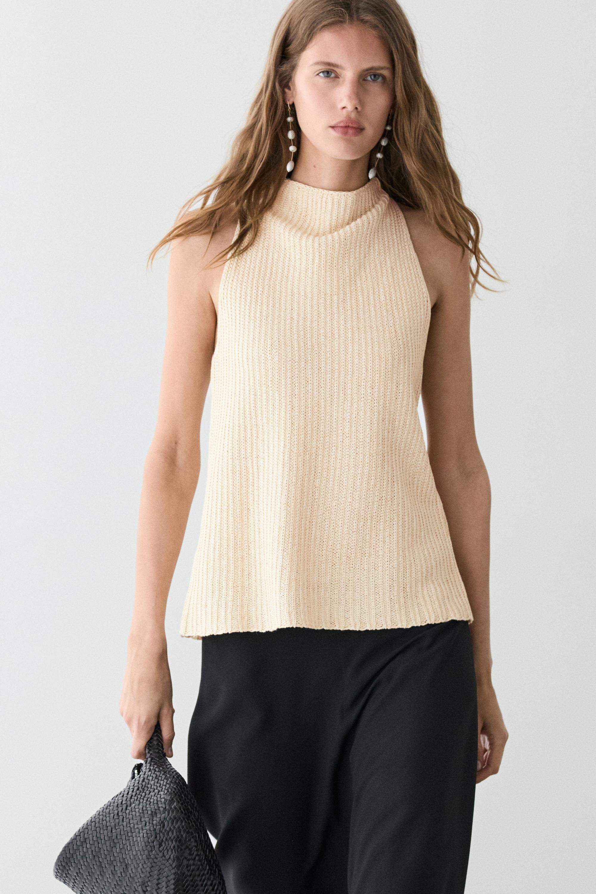 Linen blend knit top · Vanilla · Topsâ Andâ Others | Massimo Dutti | Massimo Dutti US