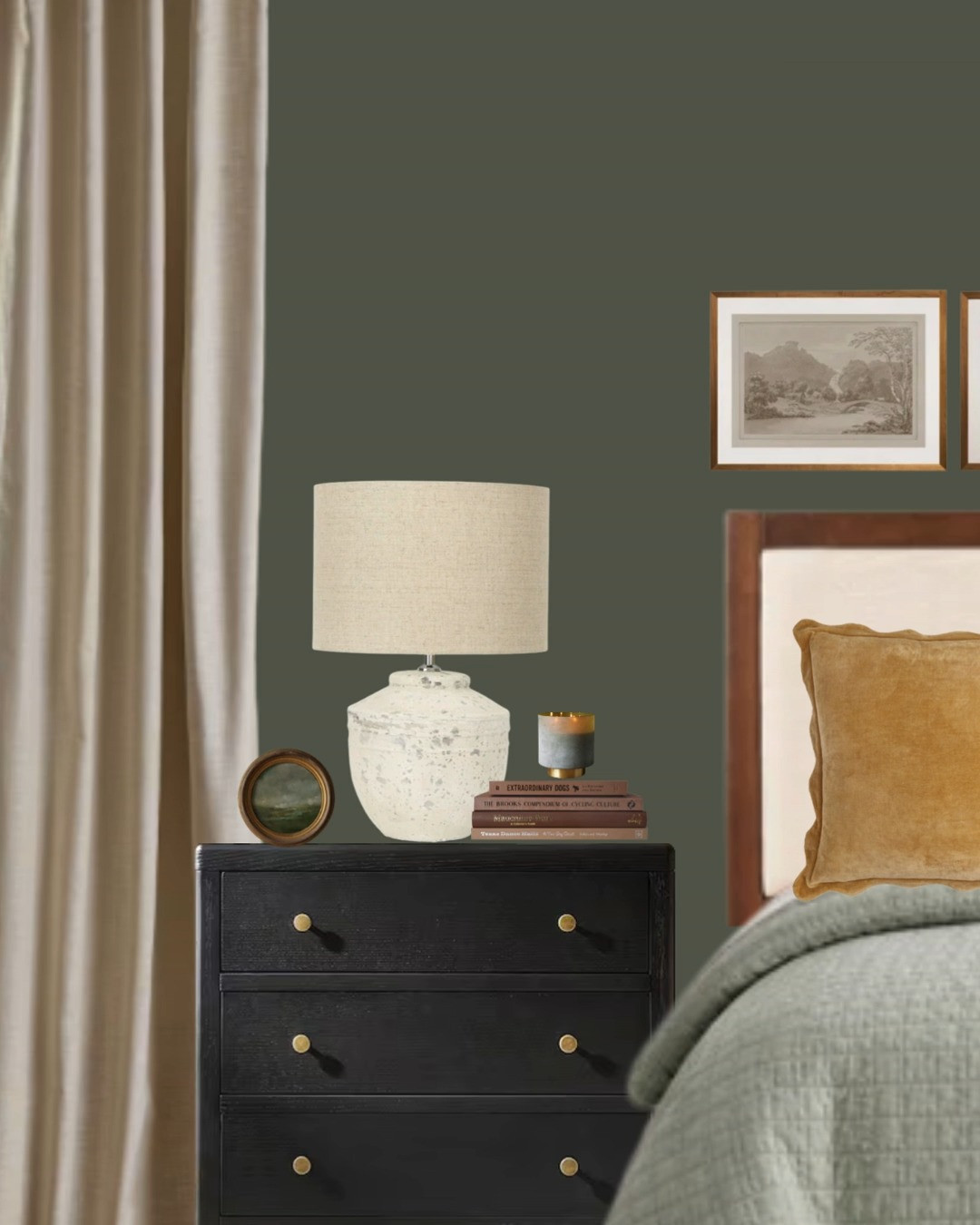 A nightstand should feel settled, not styled. This moody traditional nightstand pairs classic furniture with thoughtful, minimal layers that make the bedside feel calm and intentional.

A softly shaped lamp, warm finishes, and a small moment of greenery create balance without clutter. This is the kind of setup that works in primary bedrooms and guest spaces alike, offering enough visual interest to feel complete while keeping the focus on rest and comfort.

Linked pieces work well with darker wood furniture and traditional bedding palettes. 

 #LTKHome