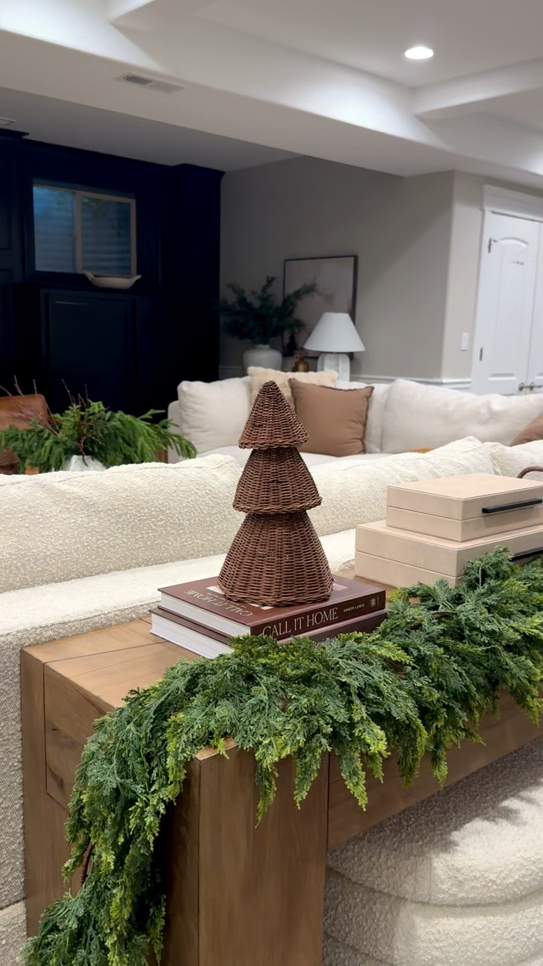 Target wicker Christmas trees styled here in our basement! They come in 3 different sizes! 

@target #targetstyle #targethome #target #christmas #holidaydecor #christmashome #targetchristmas 

#LTKSeasonal #LTKHome #LTKFindsUnder100
