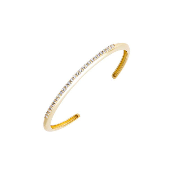 Solid/Pave Open Bangle Bracelet | Adina Eden