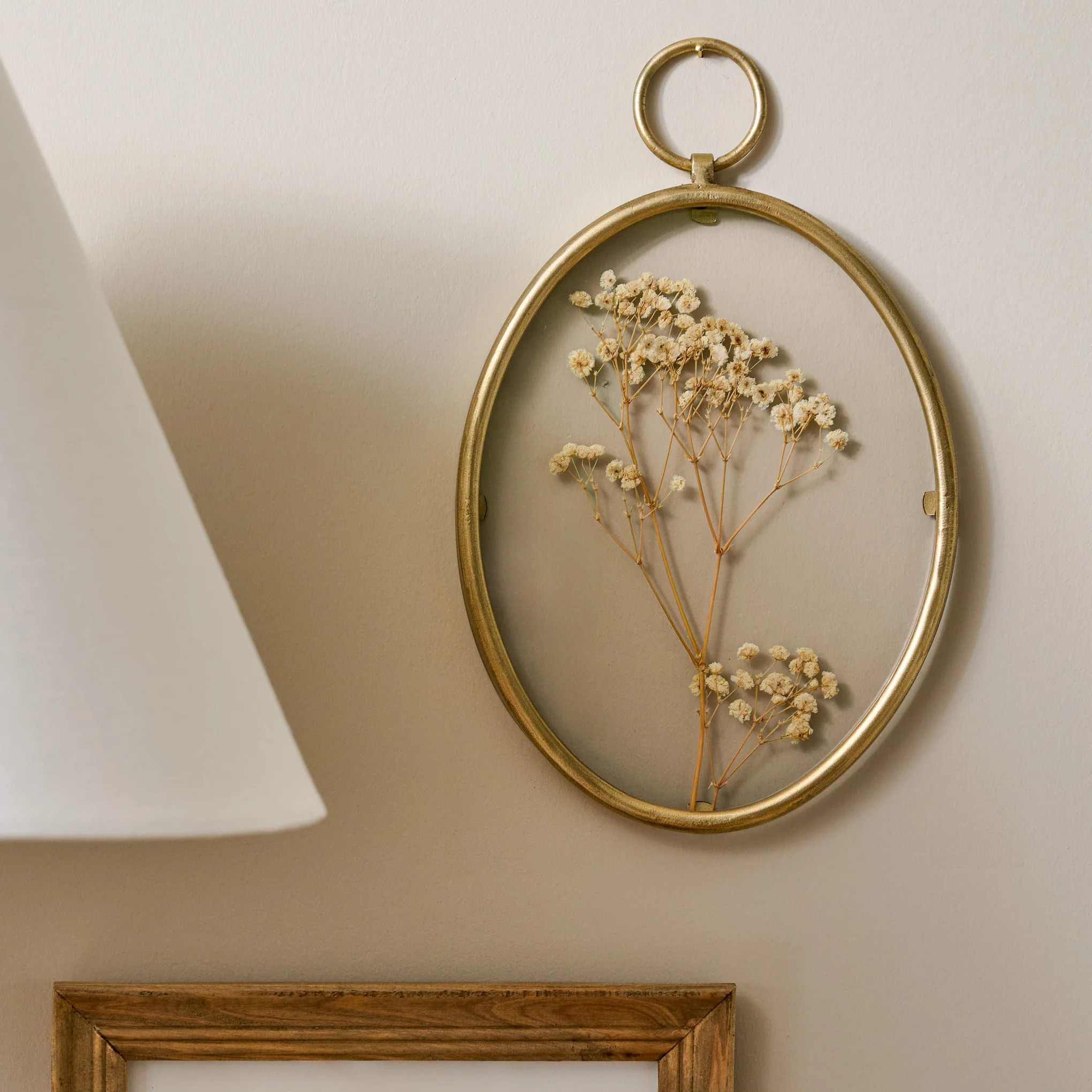 Antique Brass Framed Pressed Floral | Magnolia