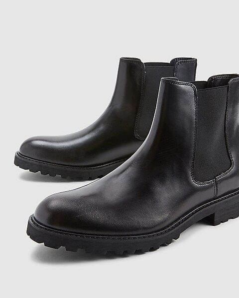 Leather Lug Sole Chelsea Boots | Express