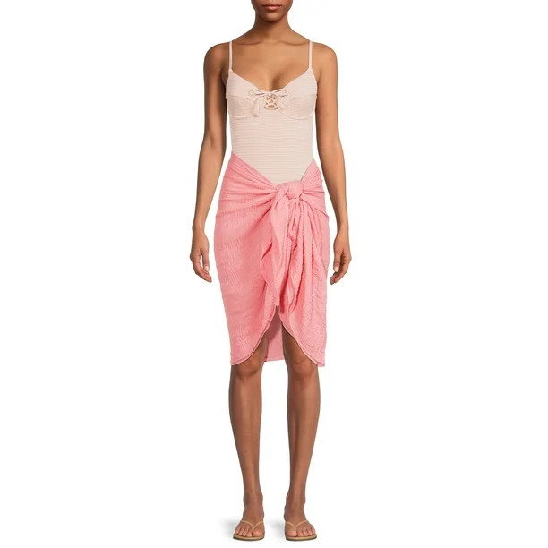 Time and Tru Women's Textured Solid Pareo | Walmart (US)