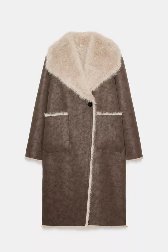 REVERSIBLE FAUX FUR DOUBLE-FACED COAT | Zara US