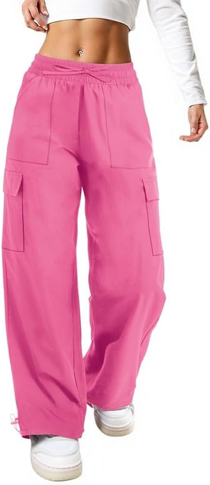 keriffe Baggy Cargo Pants Women Parachute Hiking Wide Leg Pants with 4 Pockets Y2K Clothes Casual... | Amazon (US)