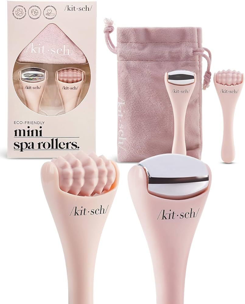 Kitsch Mini Facial Roller & Ice Face Roller Skin Care Tool Set for Women - Face Massager for Puff... | Amazon (US)