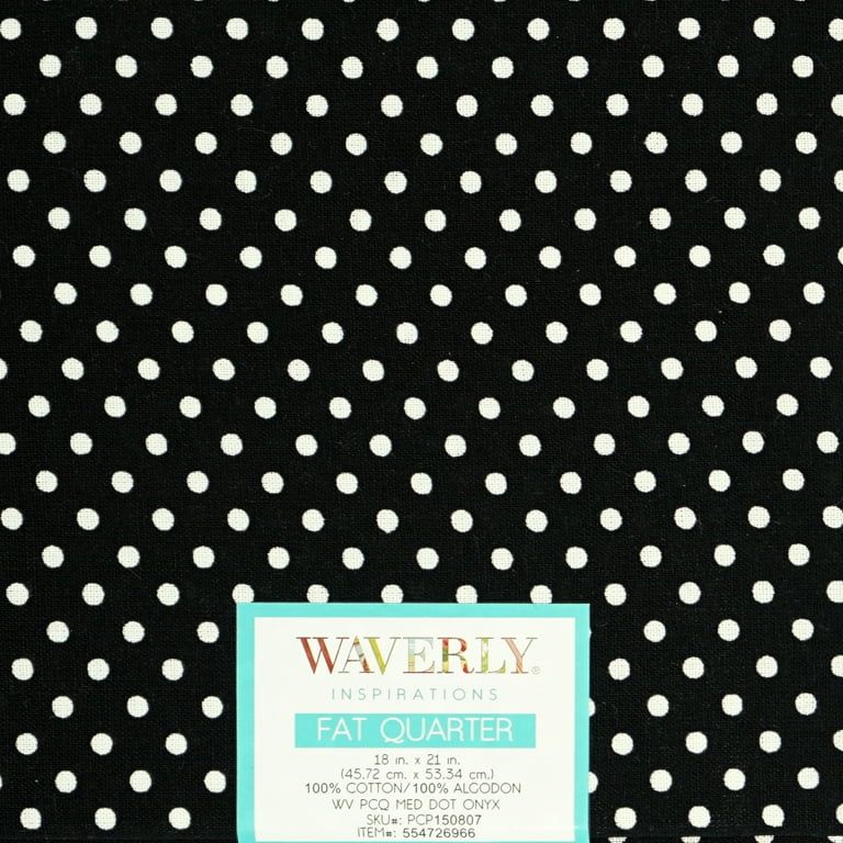 Waverly Inspirations Cotton 18" x 21" Fat Quarter Medium Dot Onyx Print Fabric, 1 Each | Walmart (US)