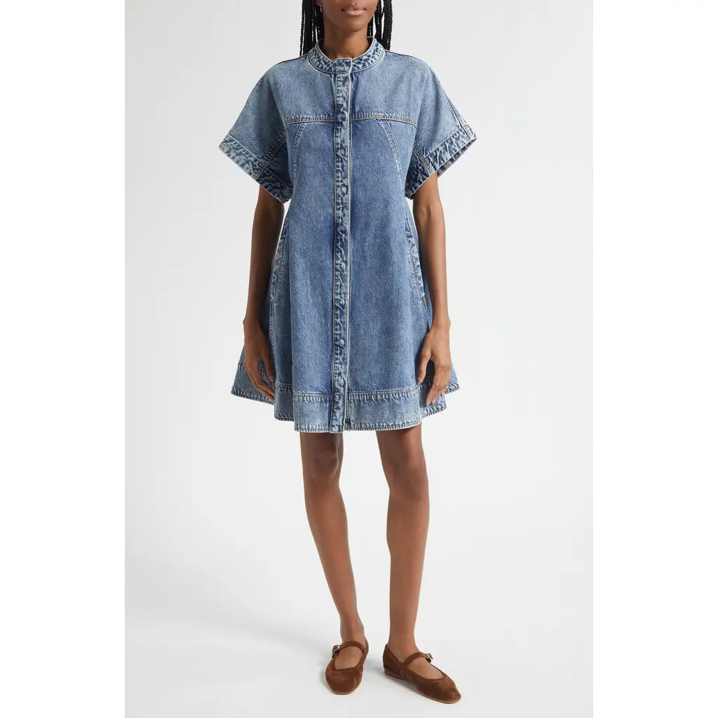3.1 Phillip Lim Cotton Denim Dress in Washed Medium Blue at Nordstrom, Size Large | Nordstrom