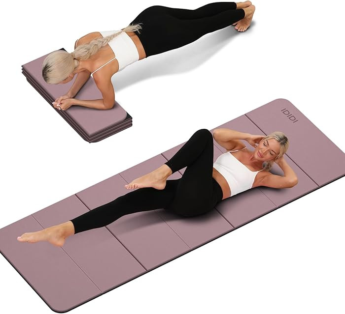 Foldable Yoga Mat Extra Thick 0.32 Inches Eco-Friendly POE Material, Non-Slip Design Fitness Mats... | Amazon (US)