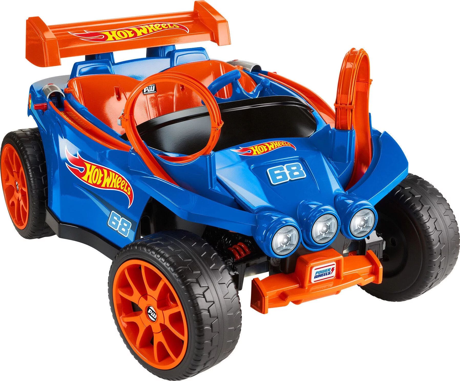 12V Power Wheels Hot Wheels Racer Battery-Powered Ride-On and Vehicle Playset with 5 Toy Cars | Walmart (US)