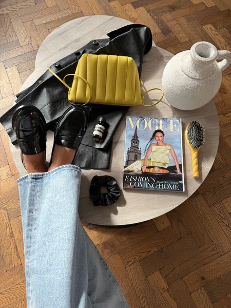 Black patent loafers + yellow bag + Vogue. 💛 

#LTKfindsunder100 #LTKstyletip #LTKeurope