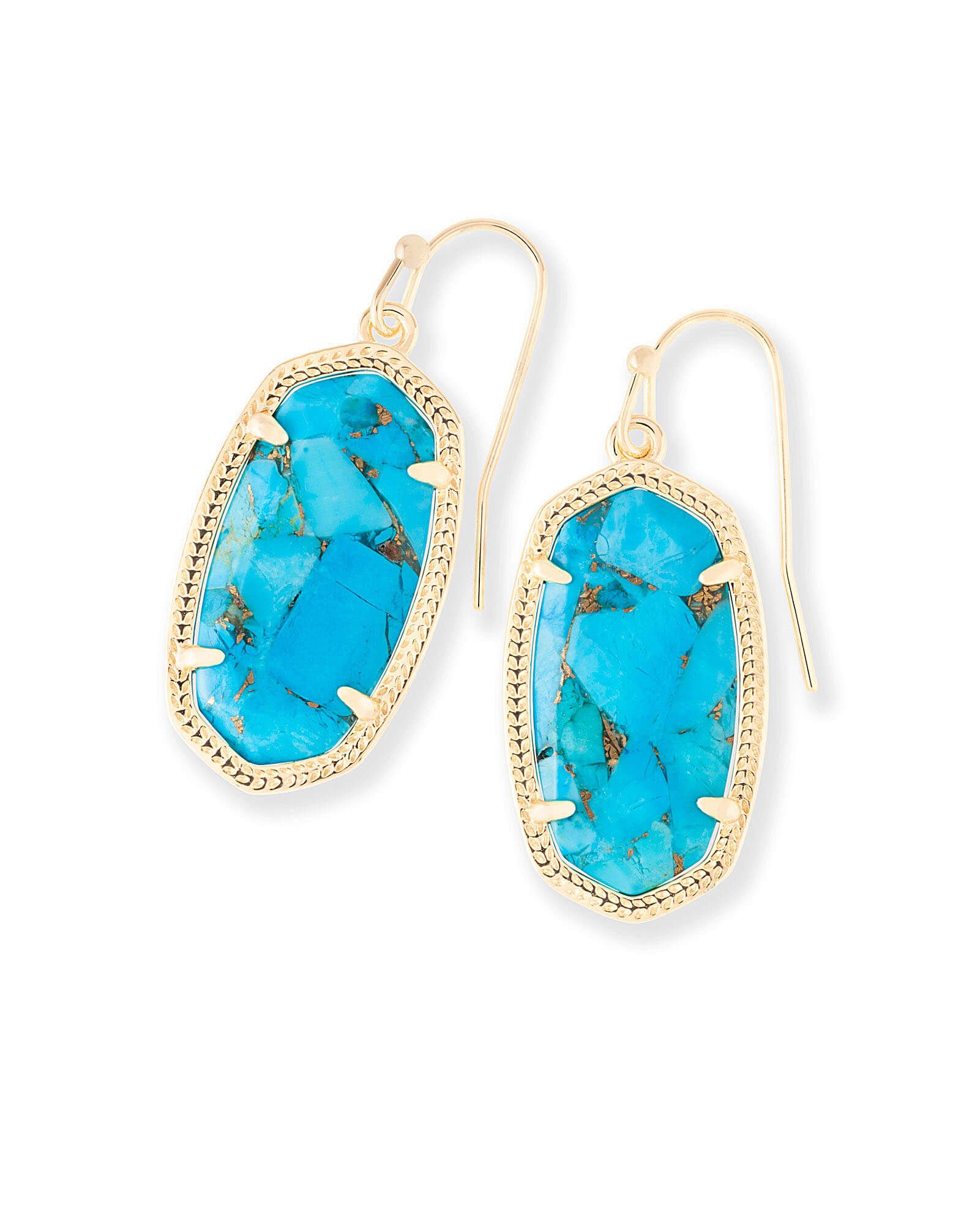 Dani Gold Drop Earrings in Ocean Kyocera Opal | Kendra Scott | Kendra Scott