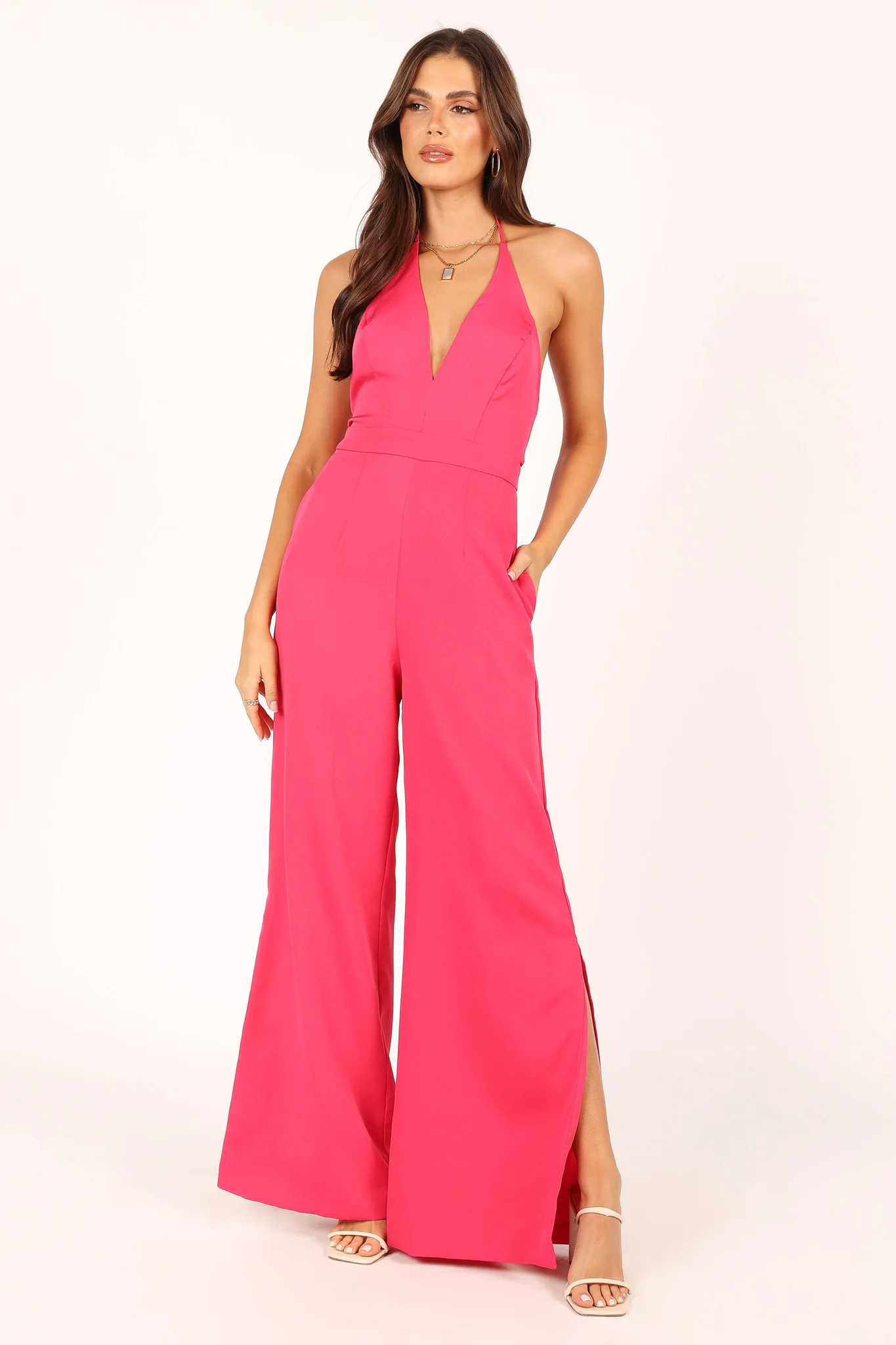 Rumi Wide Leg Jumpsuit - Hot Pink | Petal & Pup (US)