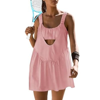 Sexyasasii Women Tennis Dress with Built in Shorts and Bra Sleeveless Casual Backle… | Amazon (US)