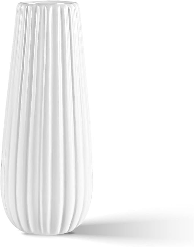 White Ceramic Vase, Table Vases, Modern Flower Vase, Pampas Grass Vase, Minimalism Decorative Vas... | Amazon (US)