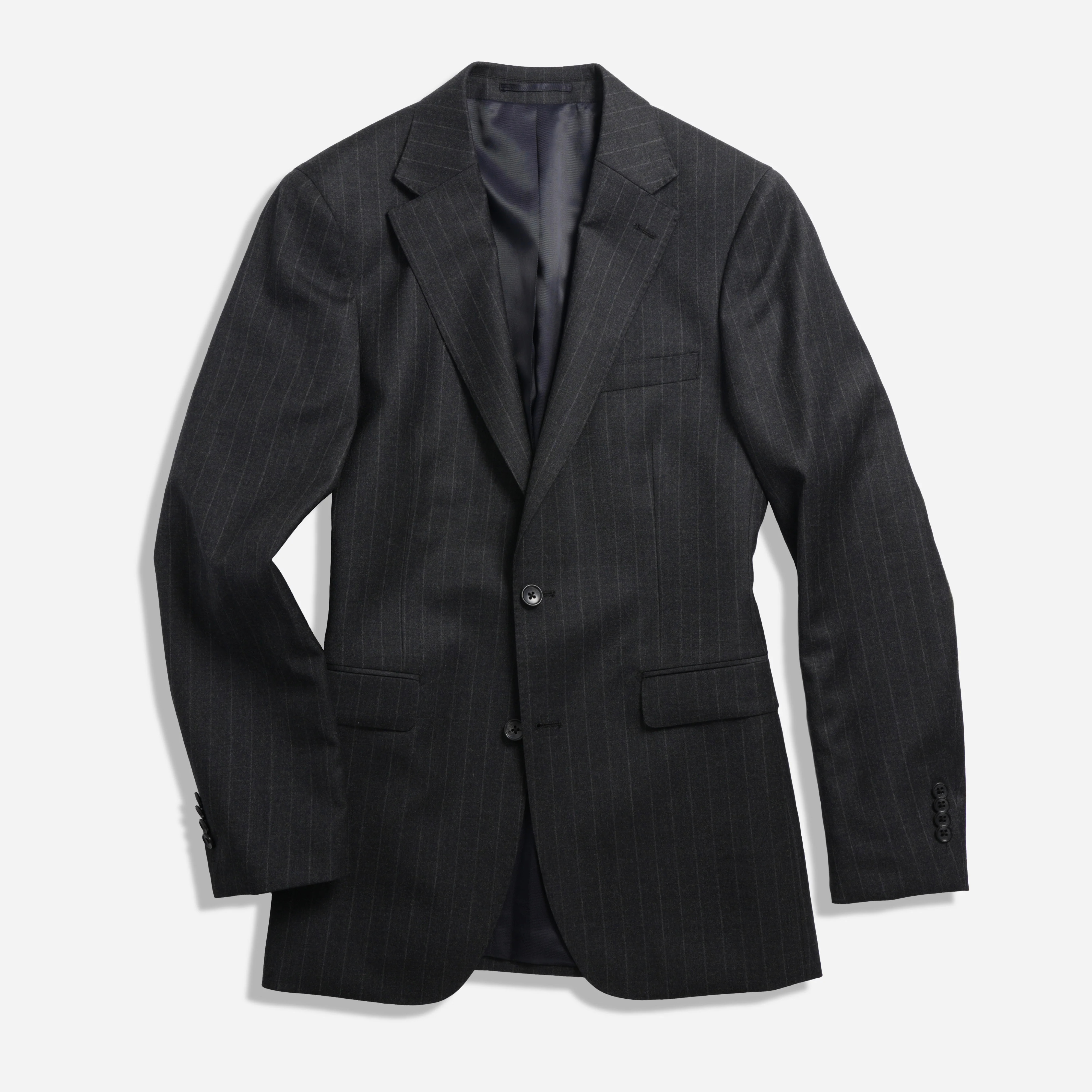 The Lakeshore Wool Chalk Stripe Charcoal Jacket | Wool Jackets | The Tie Bar | The Tie Bar