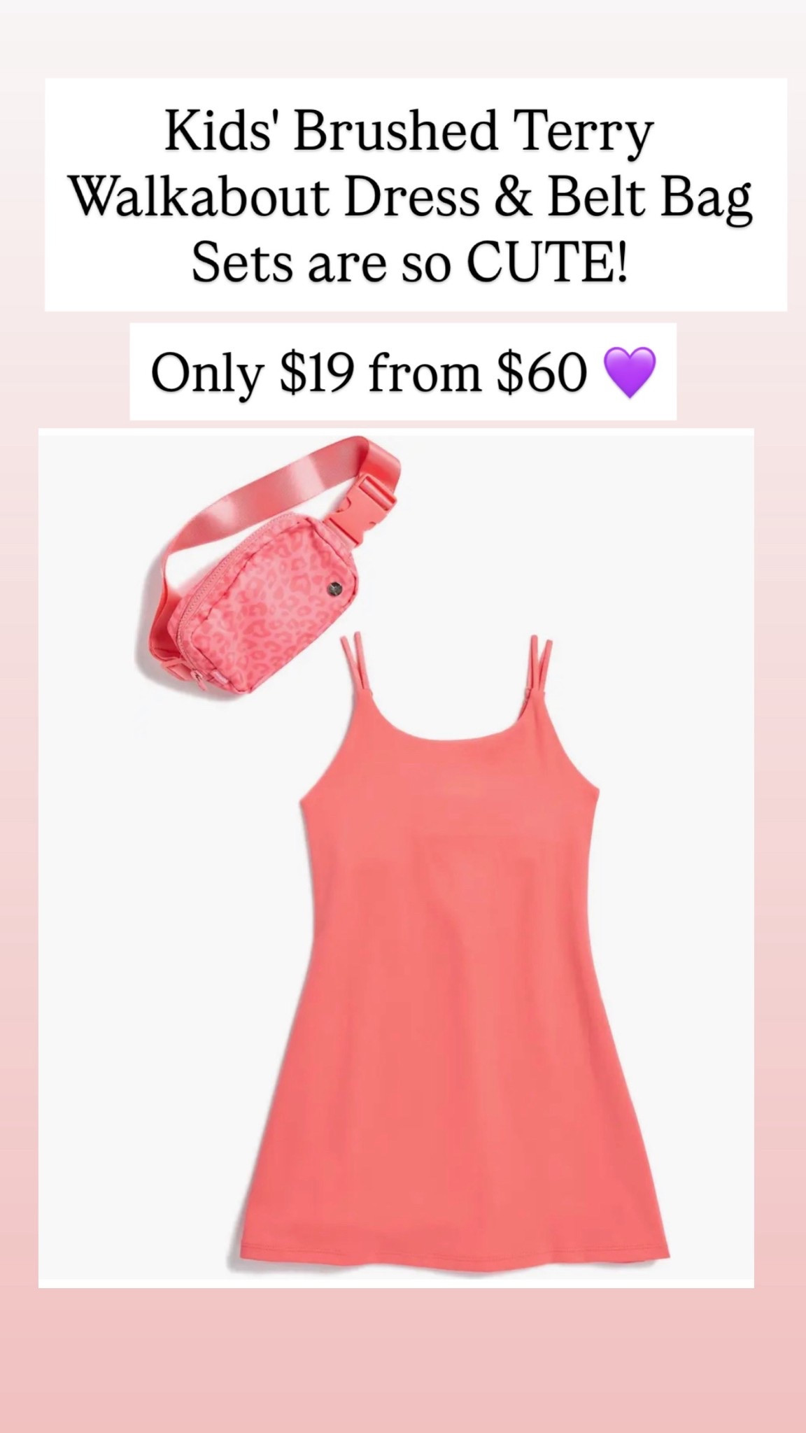 Kids' Brushed Terry Walkabout Dress & Belt Bag Set! Only $19 from $60! And 5 other colors, too. 

#LTKSaleAlert #LTKKids