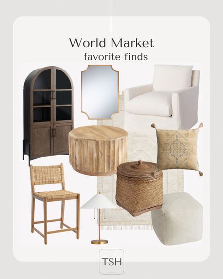 My favorite World Market finds!
Counter stools, coffee table, living room, bedroom, accent chairs, arch cabinets, baskets, lighting, pillows  

#LTKSeasonal #LTKstyletip #LTKhome