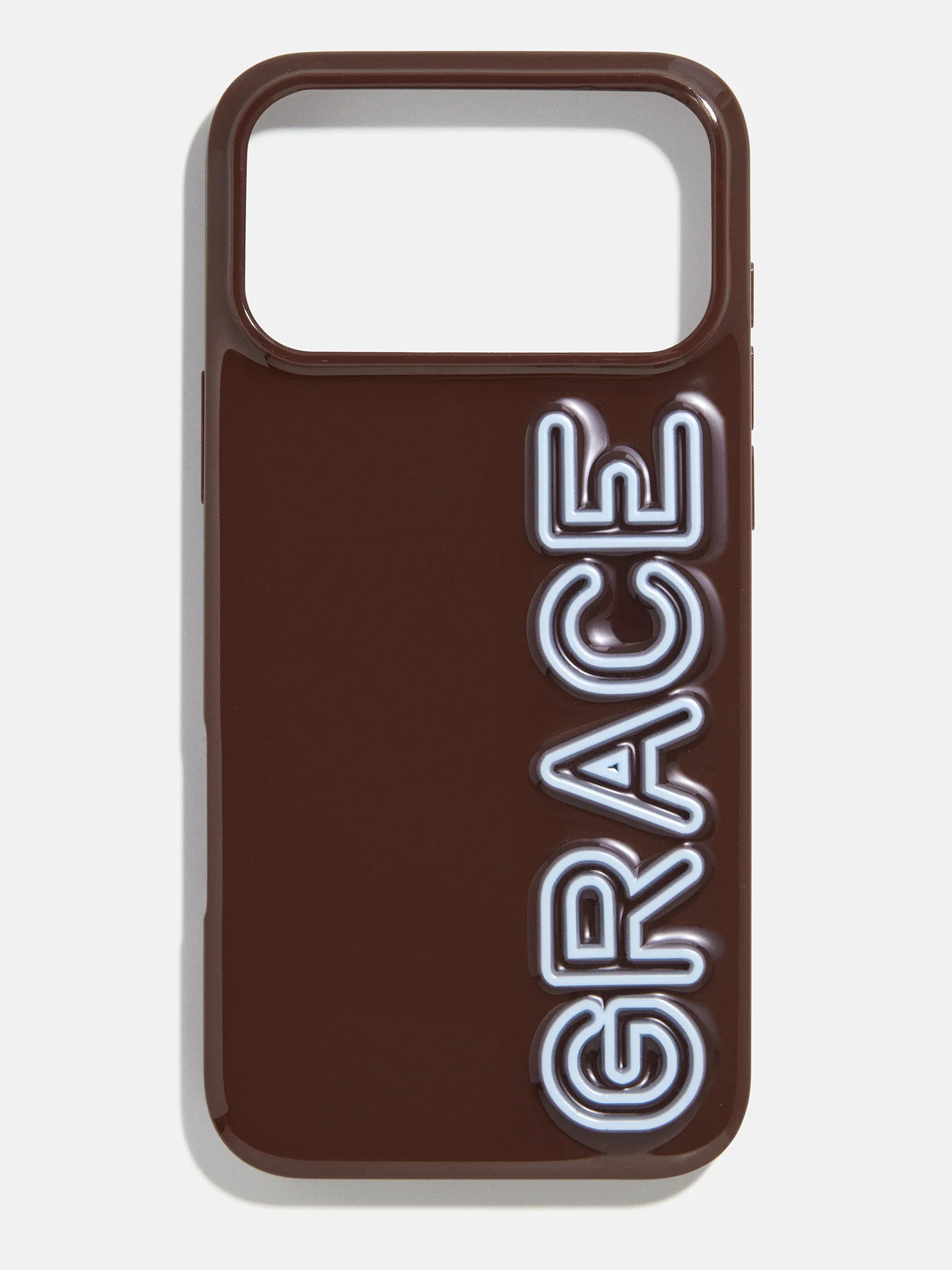 Fine Line Custom iPhone Case - Dark Brown/Baby Blue | BaubleBar