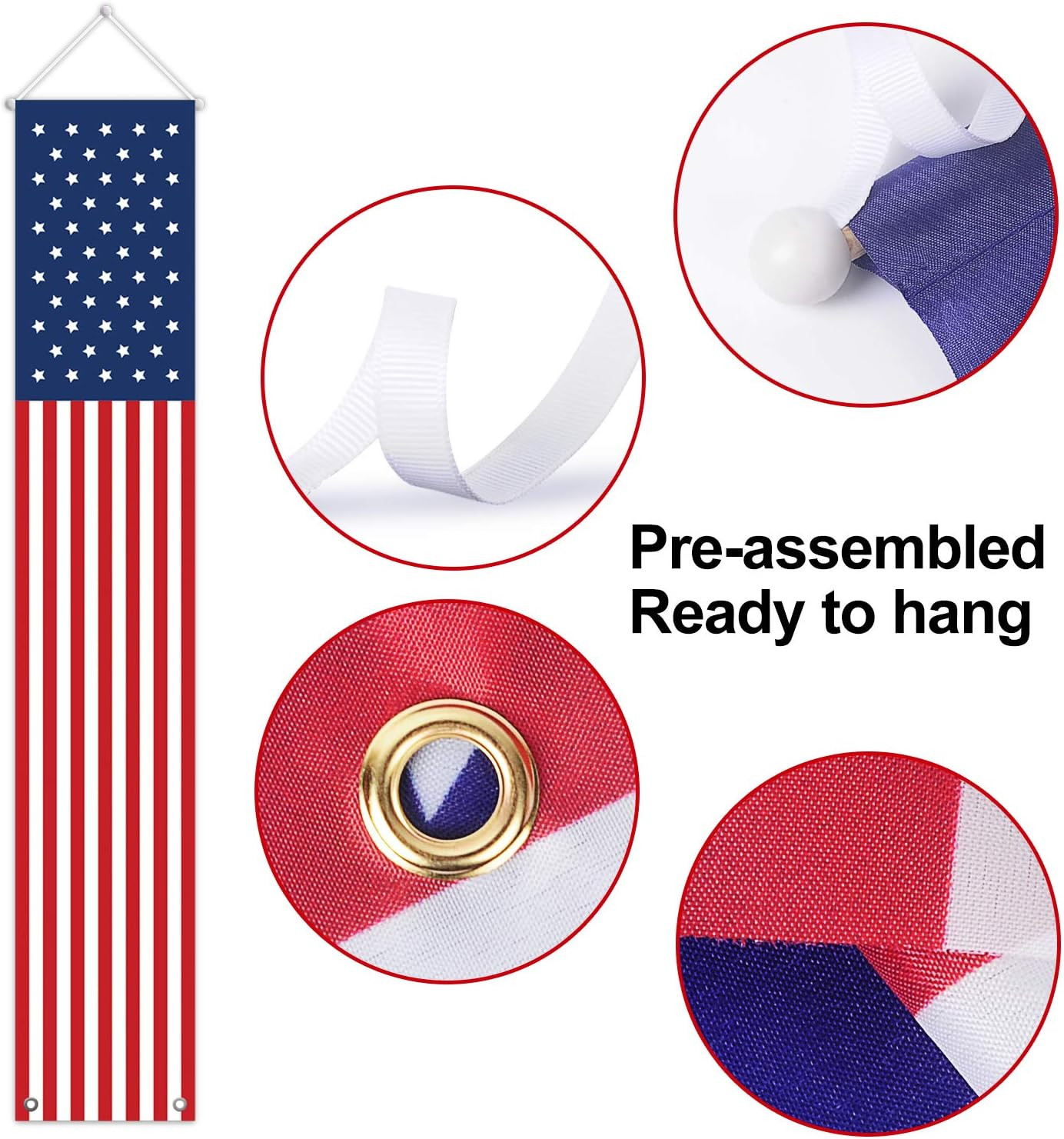 4th of July Decorations Outdoor - Hanging American Flag Banners Stars and Stripes Porch Sign - 25... | Amazon (US)
