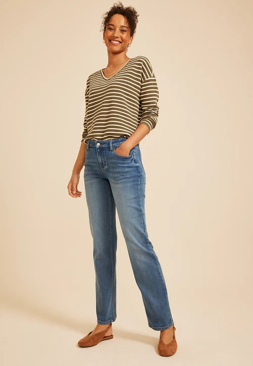 m jeans by maurices\u2122 High Rise Knit Relaxed Straight Jean | maurices | Maurices