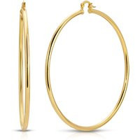 Big City Gold Hoops, Oversized Large Hoop Earrings, Lightweight Simple Filled Hoops | Etsy (US)