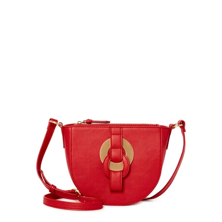 Time and Tru Women's Cecile Fashionable Ladies Crossbody Handbag Coral Amber | Walmart (US)