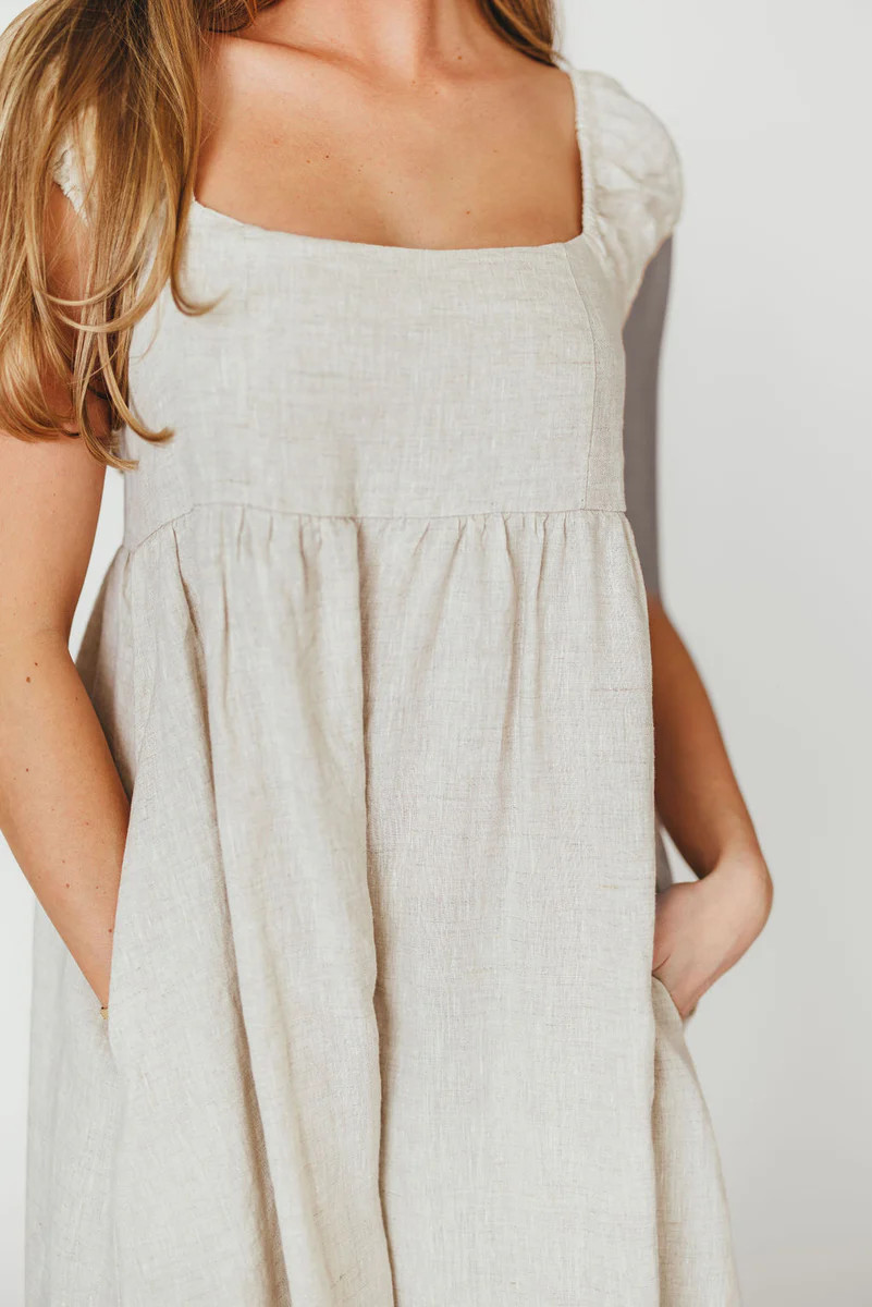 Novella 100% Linen Maxi Dress in Linen | Worth Collective