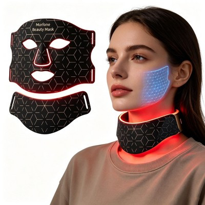 Morfone 7-in-1 LED Red Light Therapy Mask Face & Neck Light Therapy Device Rechargeable Silicone Mask | Target