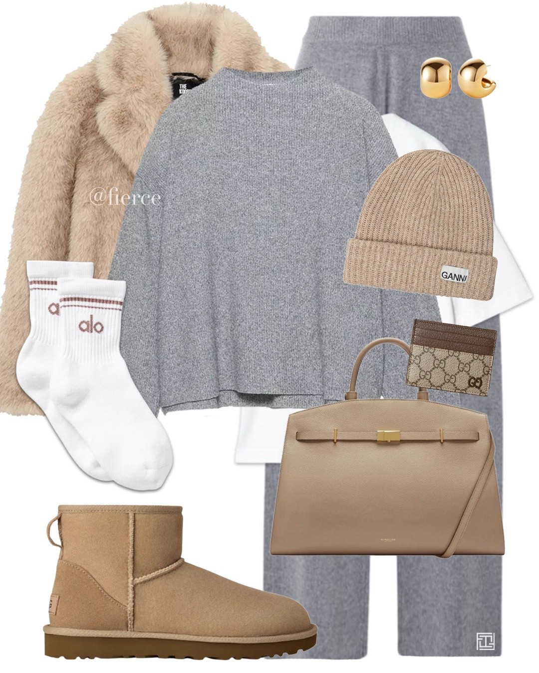 Grey knitted set beige faux fur beige tote bag beige Ugg boots weekend look travel outfit comfy casual 

#LTKeurope #LTKuk #LTKwinter