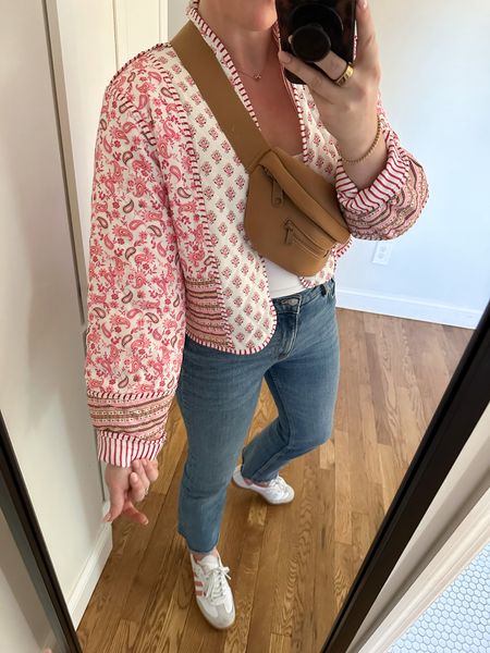 this pink quilted jacket is perfect for spring! casual mom style

#LTKSeasonal #LTKitbag #LTKstyletip