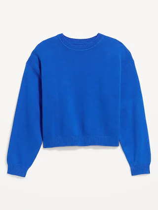 SoSoft Cotton Crew-Neck Cropped Sweater | Old Navy (CA)