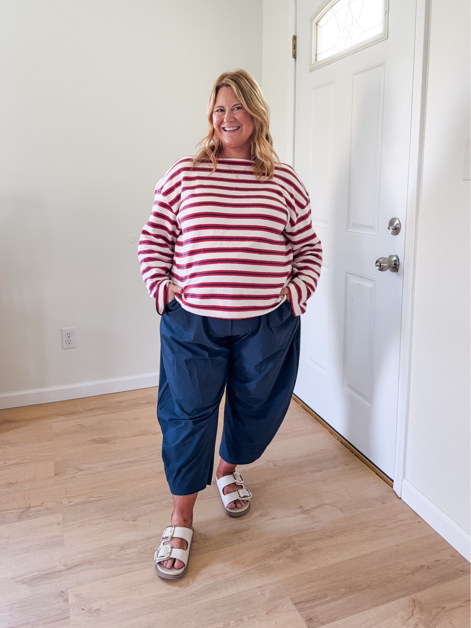Wearing an Xl in my top and an XL petite in my athletic barrel pants.

#LTKMidsize #LTKPetite #LTKBump
