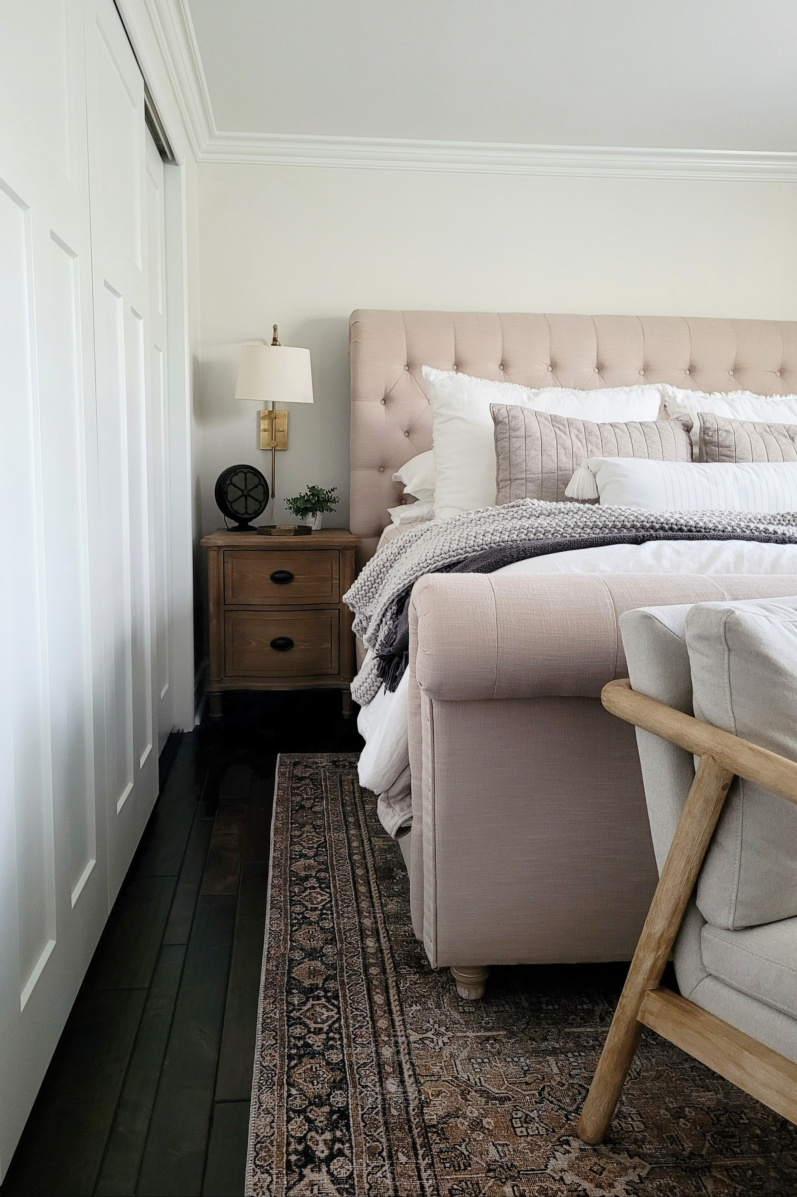 New Year,  new bedding and a gorgeous Amazon home neutral vintage inspired rug for your bedroom! Primary bedroom bedding,  wall lamp,  sconce 

#LTKHome #LTKFindsUnder100 #LTKStyleTip