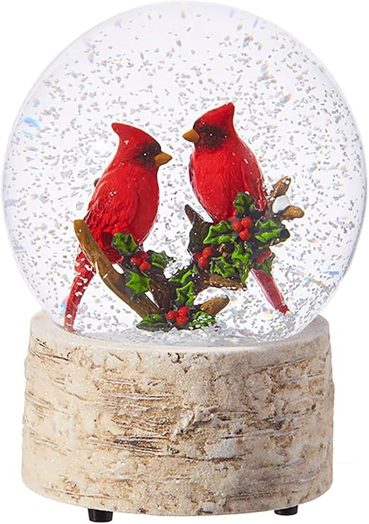 Raz Imports 5.5" Cardinals and Christmas Holly Snow Water Globe | Amazon (US)