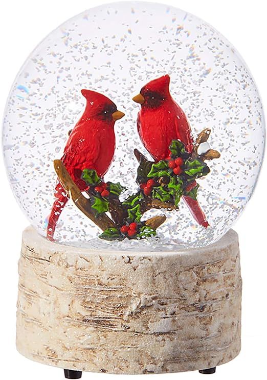 Raz Imports 5.5" Cardinals and Christmas Holly Snow Water Globe | Amazon (US)
