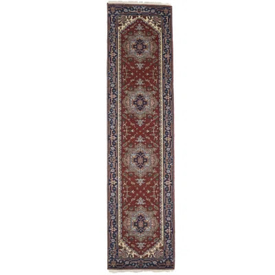 Rusty Red Floral Traditional Handmade Heriz Serapi Oriental Rug | Wayfair North America