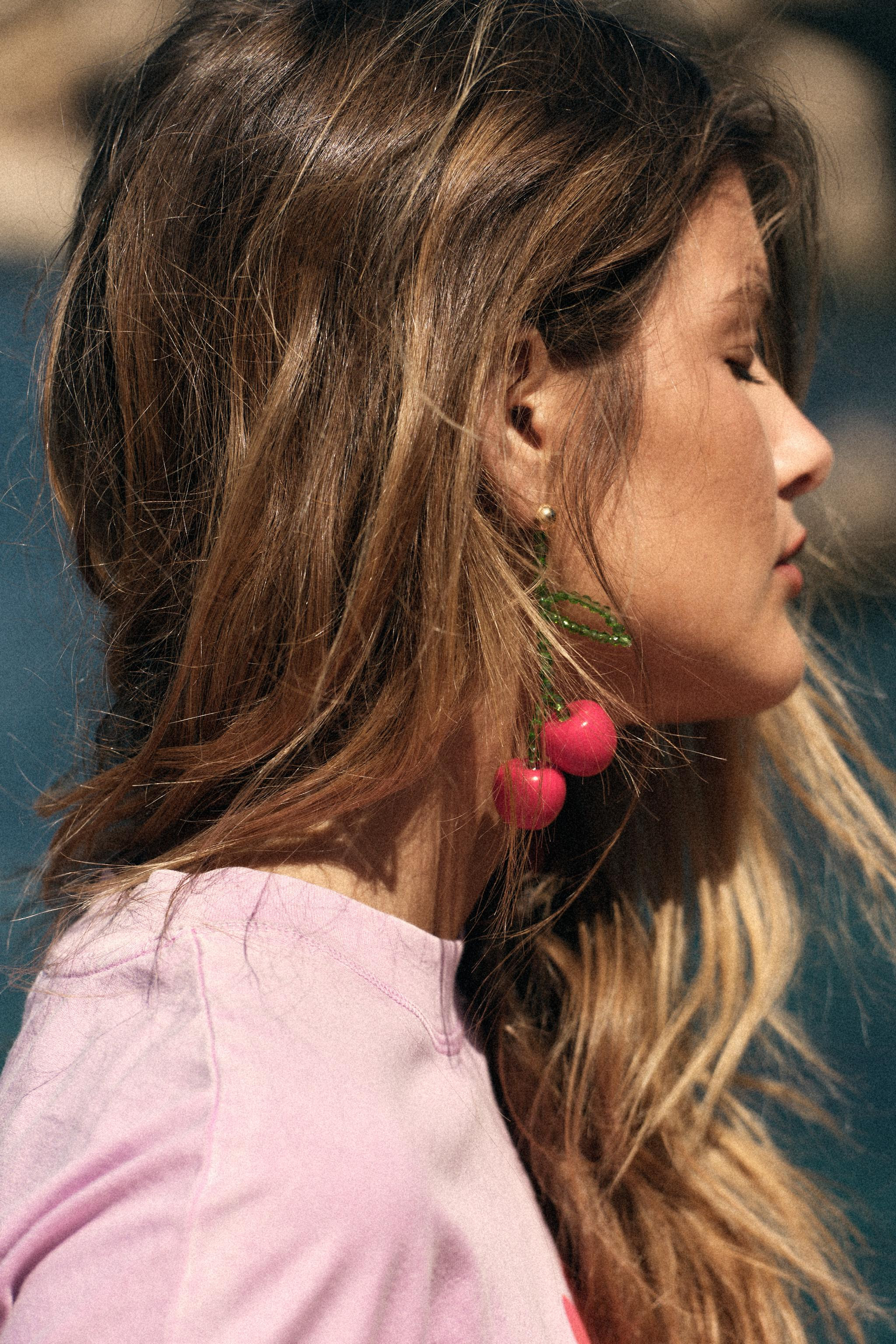 CHERRY BEAD EARRINGS | Zara US