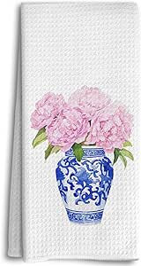 Dwept Blue and White Porcelain Kitchen Towels, Preppy Chinoiserie Hand Towels, Watercolor Floral ... | Amazon (US)