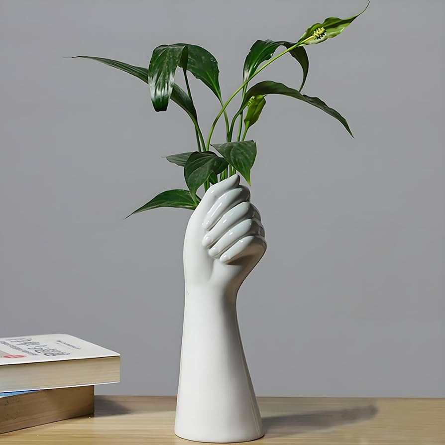 White Ceramic Vases Flower Vases Home Decor Cool Cute Small Hand Vase for Flowers Unique Modern B... | Amazon (US)