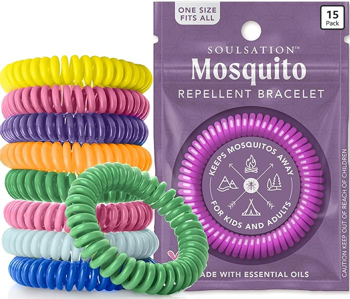 SoulSation 15 Pack Mosquito Repellent Bracelets, DEET-Free for Kids & Adults, Individually Wrappe... | Amazon (US)