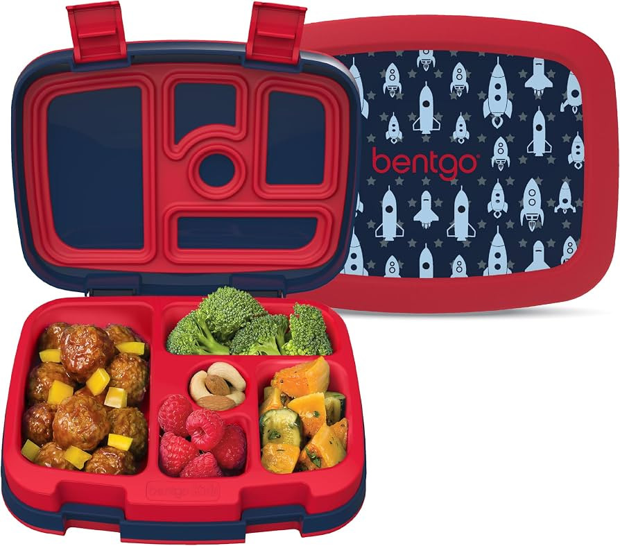 Bentgo Kids Prints Leak-Proof, 5-Compartment Bento-Style Kids Lunch Box - Ideal Portion Sizes for... | Amazon (US)