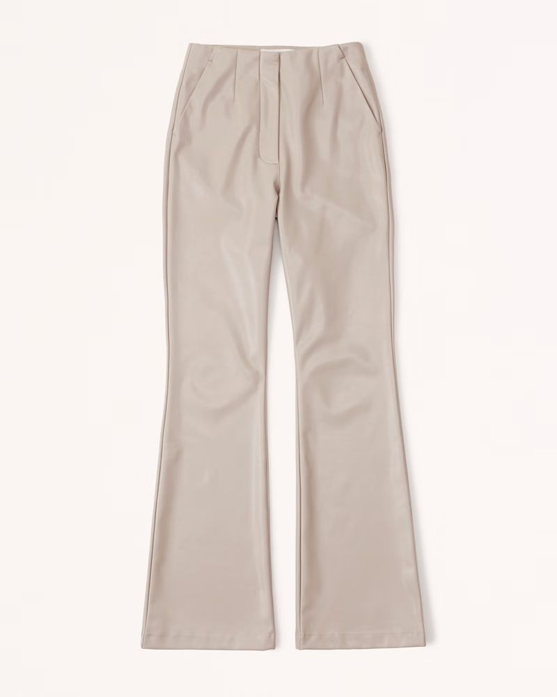 Women's Vegan Leather Slim Flare Pants | Women's Bottoms | Abercrombie.com | Abercrombie & Fitch (US)