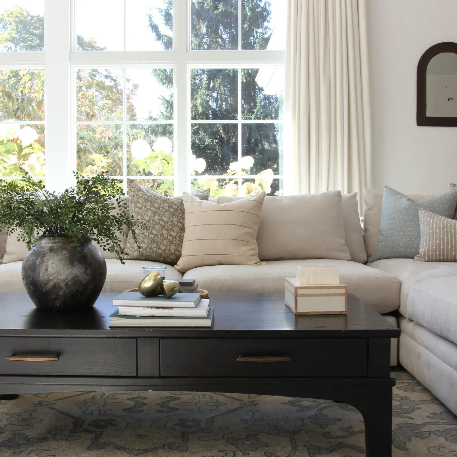 Sectional Pillow Set Blue, Blue and Cream Pillow Covers, Throw Pillows for Couch Sets, Earthy Pil... | Etsy (US)