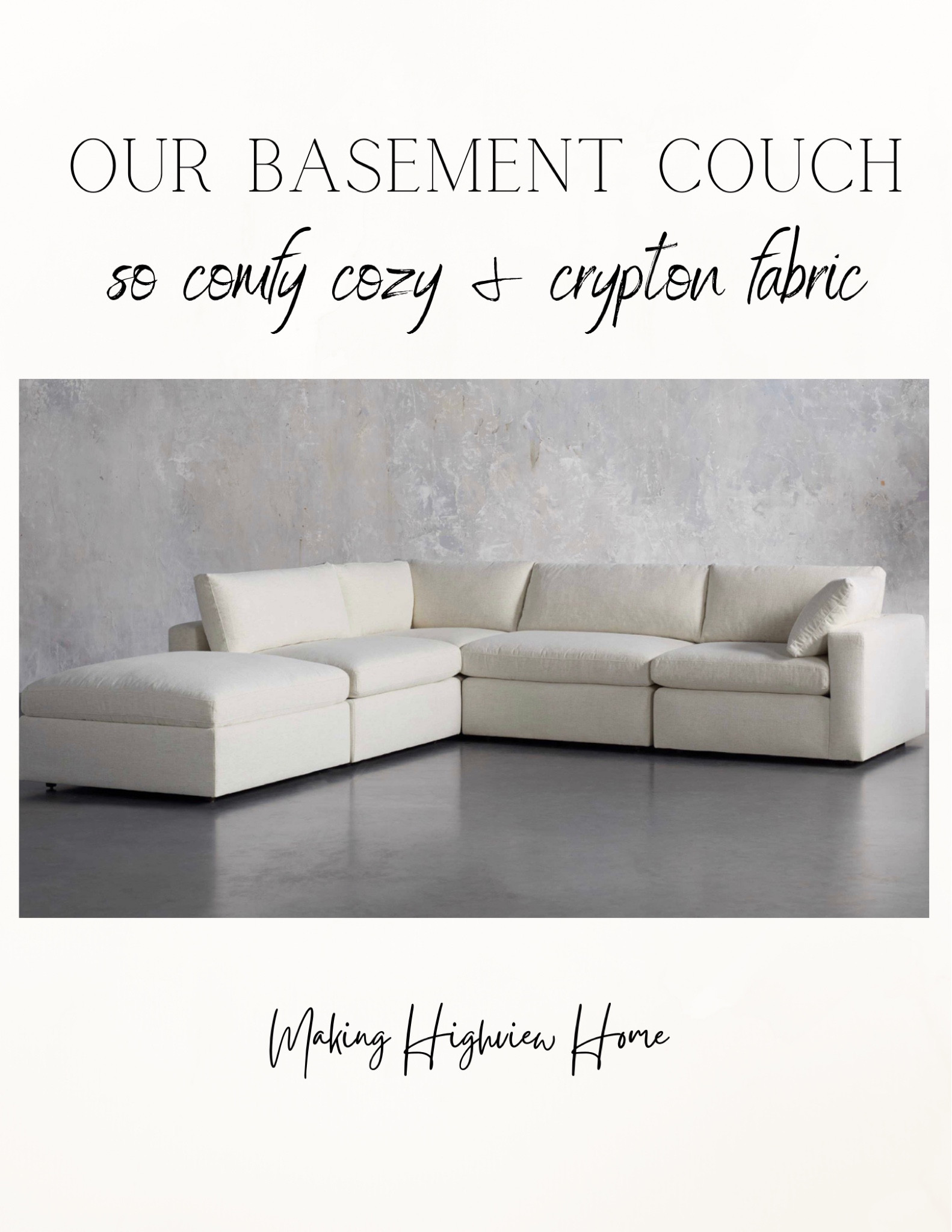 Our basement couch is the comfiest cozy couch perfect for family movie night! It comes in multiple fabric options and configurations. Arhaus furniture is forever my favorite!! 

#LTKstyletip #LTKhome #LTKsalealert