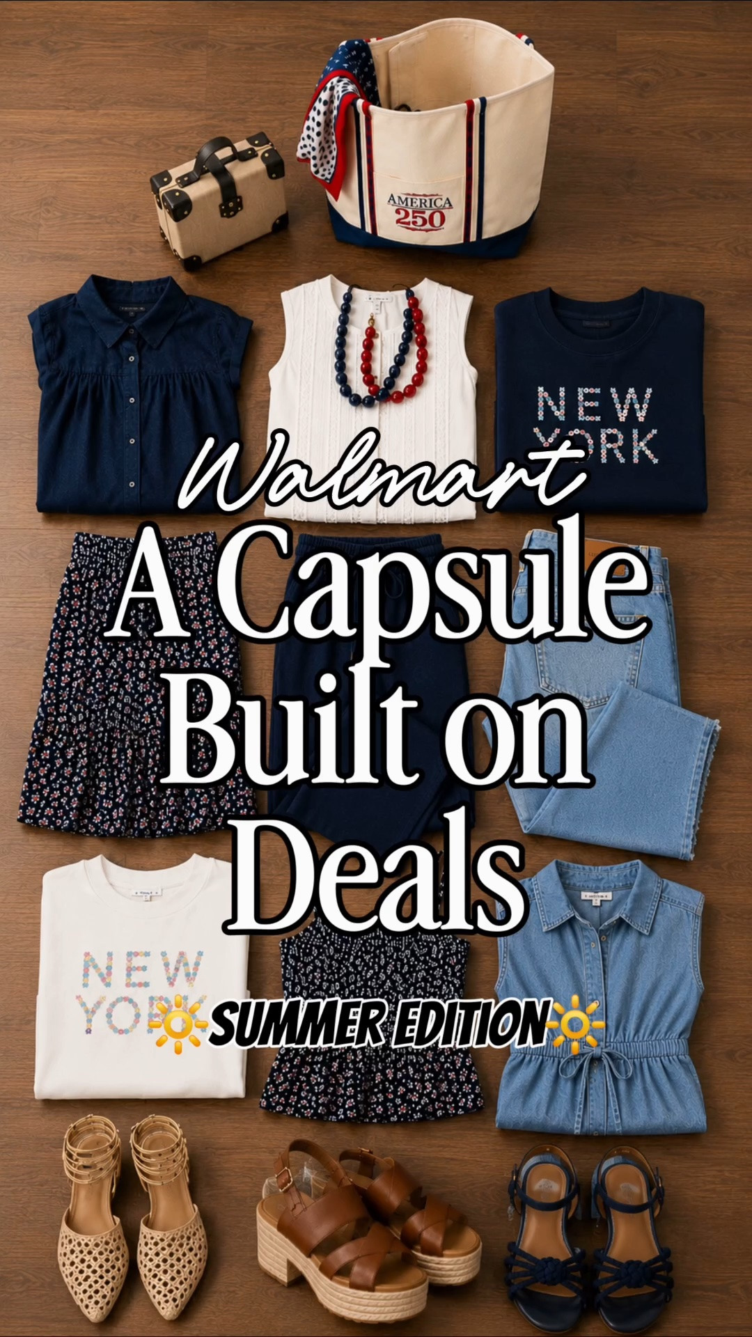 Follow + Comment CAPSULE and I’ll send you all the links before the best pieces sell out. Walmart is making it way too easy this summer. ☀️

I took a handful of pieces that are currently on major sale and turned them into a capsule wardrobe full of mix-and-match outfits. The best part? Everything works together, making getting dressed so much easier.

From the denim dress to the navy separates and lightweight layers, these are the pieces I keep reaching for again and again.

Walmart fashion, Walmart capsule wardrobe, summer capsule wardrobe, affordable fashion, Walmart outfit ideas, summer outfits, capsule wardrobe ideas, Walmart sale finds, mix and match outfits, casual summer style, budget friendly fashion, women over 40 style, classic summer outfits, denim dress, Walmart clothing finds.
