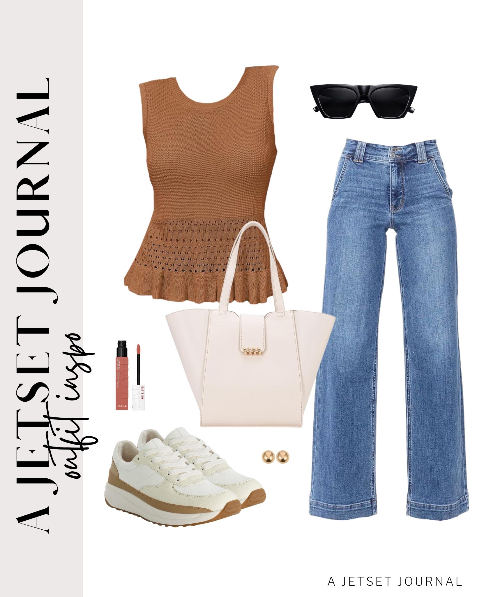 A cute crochet top and wide leg jeans, with the right accessories, will make you look put together! knit top, cute tote bag, maybelline super stay lipstick, wide leg jeans, affordable style, ways to style, shoe inspo, shoe crush, amazon finds, affordable look, transitional style, beauty must have, trendy style, fashion accessories

#LTKSeasonal #LTKStyleTip #LTKU